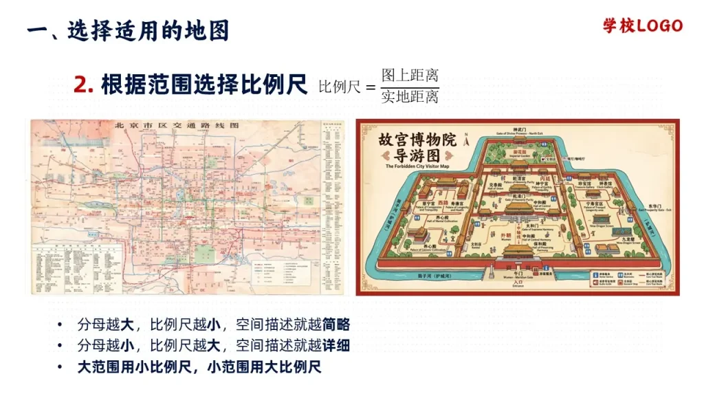 地图的选择和应用-根据范围选择比例尺