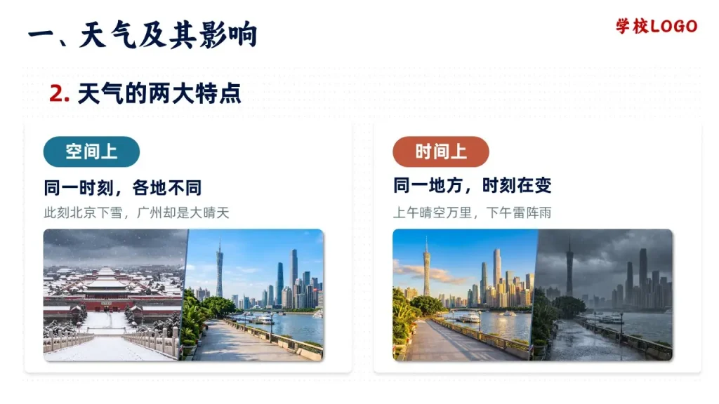 多变的天气-天气的两大特点